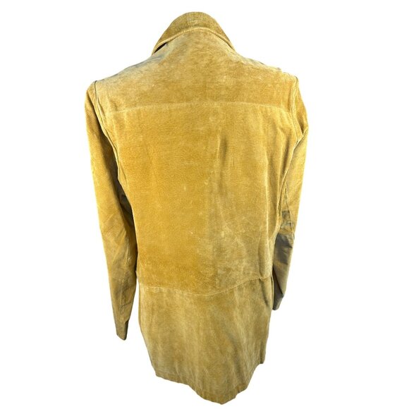 Stan Herman Studio M Medium Tan Leather Jacket 100% Leather Button Front Pockets - Picture 2 of 11